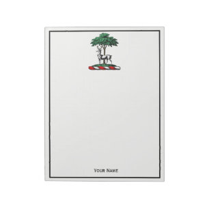 Bloc-note Cerf Daim devant un Arbre Emblème de Blason Crête