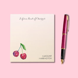 Bloc-note Cerises à la main Cute Inspirational Coquette