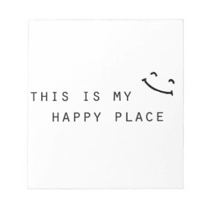 Bloc-note c'est mon endroit heureux design simple moderne