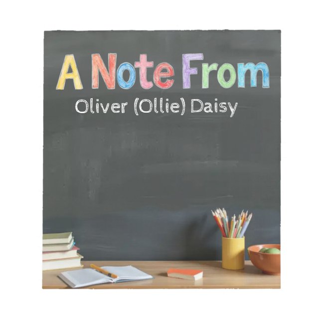 Bloc-note Chalkboard-Style Teacher Post-it Notes (Devant)
