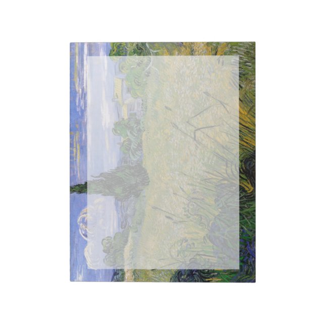 Bloc-note Champ de blé vert avec Cypress par Van Gogh. (Tourné)