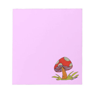 Bloc-note Champignon rouge avec fond violet