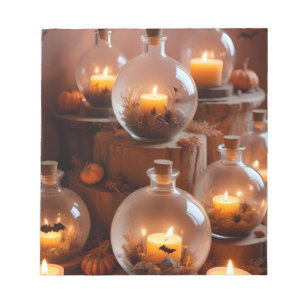 Bloc-note Chandelles Citrouilles d'Halloween Cute Éffrayant
