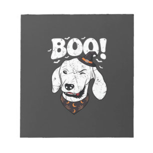 Bloc-note Chapeau de sorcière de chien Halloween Boo Chauves