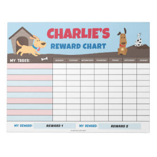Bloc-note Charte de Récompenses de Chiens de Dessin Animé Mi