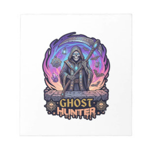 Bloc-note Chasseur de fantômes Faucheur Squelette Faux Fl Pu