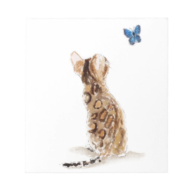 Bloc-note Chat Bengal & Papillon (Devant)