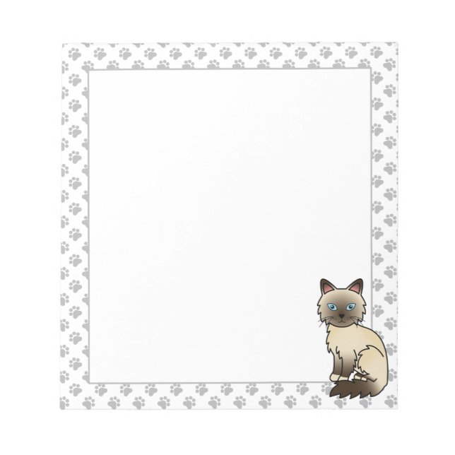 Bloc-note Chat Birman / Ragdoll Point Chocolat & Pattes Mign (Devant)