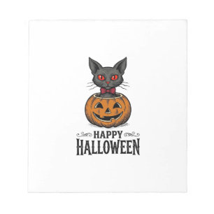 Bloc-note Chat d'Halloween Mignon Citrouille Vintage Épouvan