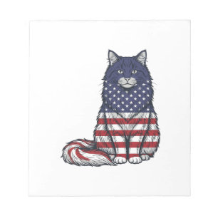 Bloc-note Chat drapeau patriotique dessin de t-shirt de grav