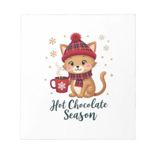 Bloc-note Chat Drôle Chocolat Chaud Saison Joyeux Noël Maman