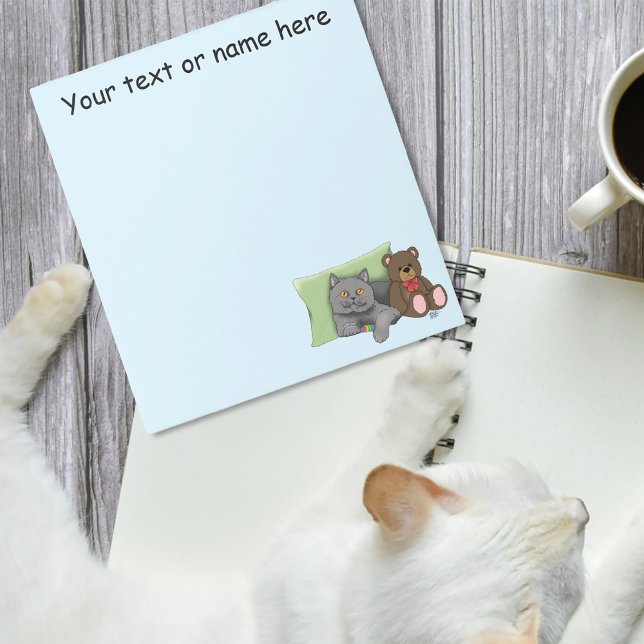 Bloc-note Chat gris ours en peluche (Créateur téléchargé)