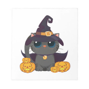 Bloc-note Chat Noir Avec Citrouille Halloween T-Shirt
