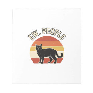 Bloc-note Chat Noir Drôle Ew Personnes Design Rétro Vintage_
