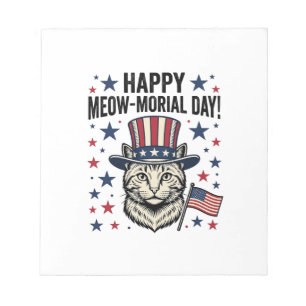 Bloc-note Chat Patriotique Meow-morial Day Design Vector Vin