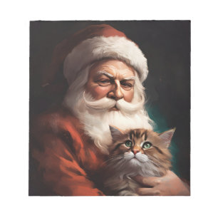 Bloc-note Chat Perse avec Noël Festif du Père Noël