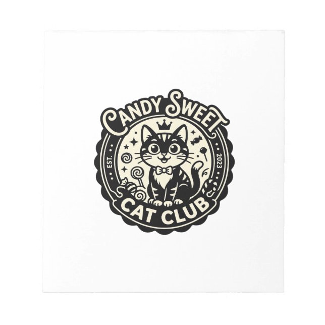 Bloc-note Chat Sucré Mignon Graphique de Chat Drôle - Candy  (Devant)