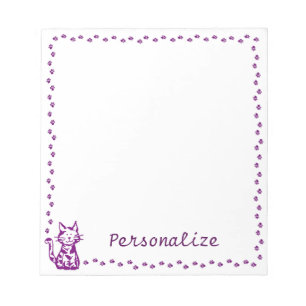 Bloc-note Chat Violet avec Bordure de Patte