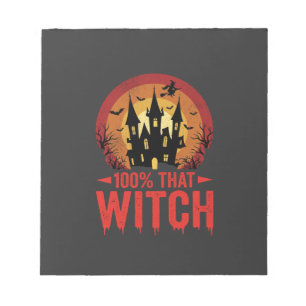 Bloc-note Château d'Halloween de cette sorcière à 100%