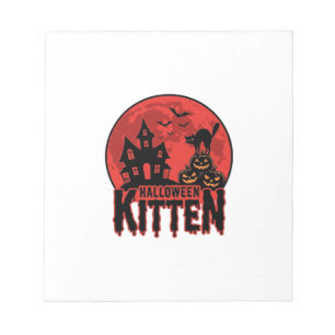 Bloc-note Chaton d'Halloween Maison Hantée Chat Graphique_1