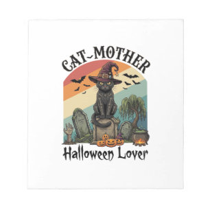 Bloc-note Chatte Mère Halloween Amant Chapeau de Sorcière No