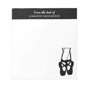 Bloc-note Chaussons Bleus Noir & Blanc En Pointe