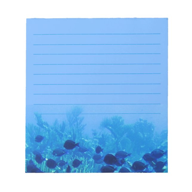 Bloc-note Chaussure de Disque Bleu Poisson Bleu Lined (Devant)