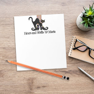Bloc-note Chaussures en sorcière blanche Halloween Chat noir