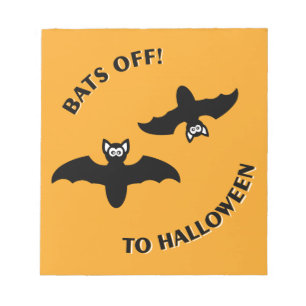 Bloc-note Chauve-souris de Halloween Carré orange