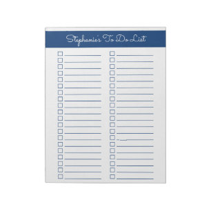 Bloc-note Check-list vertical bleu marine 8,5x11 deux colonn
