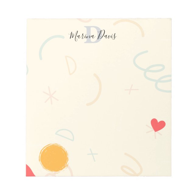 Bloc-note Cheerful Personalized Monogram Notepad (Devant)
