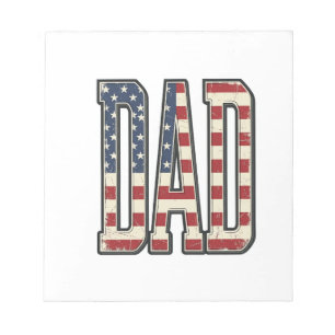Bloc-note Chemise à lettrage de drapeau de papa patriotique 