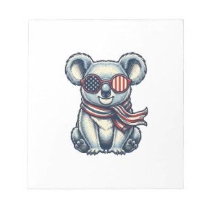 Bloc-note Chemise à motif de koala patriotique gravure vinta