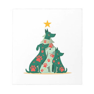 Bloc-note Chemise d'arbre de Noël de chien - Noël de chien (