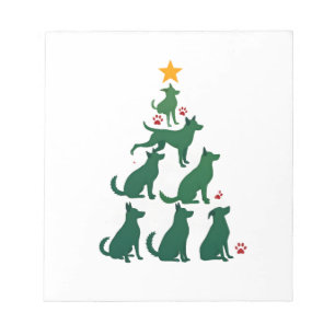 Bloc-note Chemise d'arbre de Noël de chien - Noël de chien (