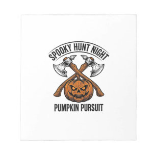 Bloc-note Chemise de chasse Halloween avec haches de citroui