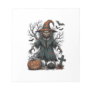 Bloc-note Chemise de citrouille d'Halloween Épouvantail Sorc