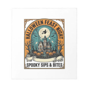 Bloc-note Chemise de fête d'Halloween Repas effrayant Maison