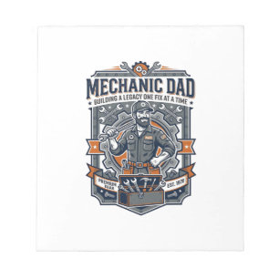 Bloc-note Chemise de Mécanicien de la Fête des Pères Papa Dr