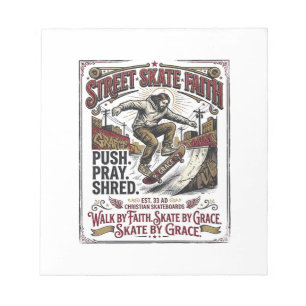 Bloc-note Chemise de skate longboard Jésus chrétien
