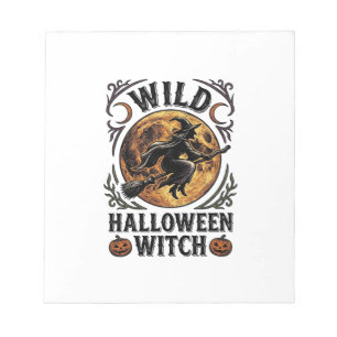 Bloc-note Chemise de sorcière Halloween Balai vintage graphi
