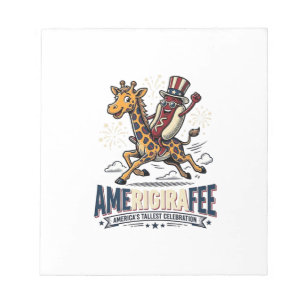 Bloc-note Chemise drôle Amerigiraffee patriotique girafe hot