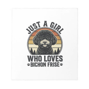 Bloc-note Chemise Fille Bichon Frise Amoureux de Chien Vinta