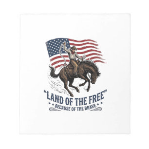 Bloc-note Chemise occidentale terre libre cowboy patriotique
