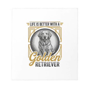 Bloc-note Chemise pour amateur de chien Retriever doré gravu