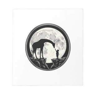 Bloc-note Chemise silhouette de girafe et d'enfant sous la l