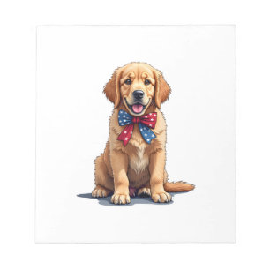 Bloc-note Chemise Vintage de chiot Golden Retriever patrioti