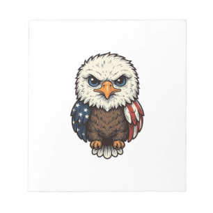Bloc-note Chemise vintage gravée de l'aigle bébé patriotique