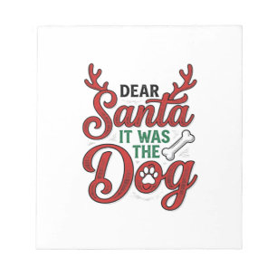 Bloc-note Cher Père Noël C'était Le Chien Noël Chemise Desig