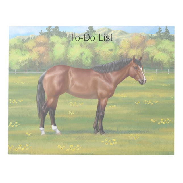 Bloc-note Cheval Brown Bay Quarter (Devant)